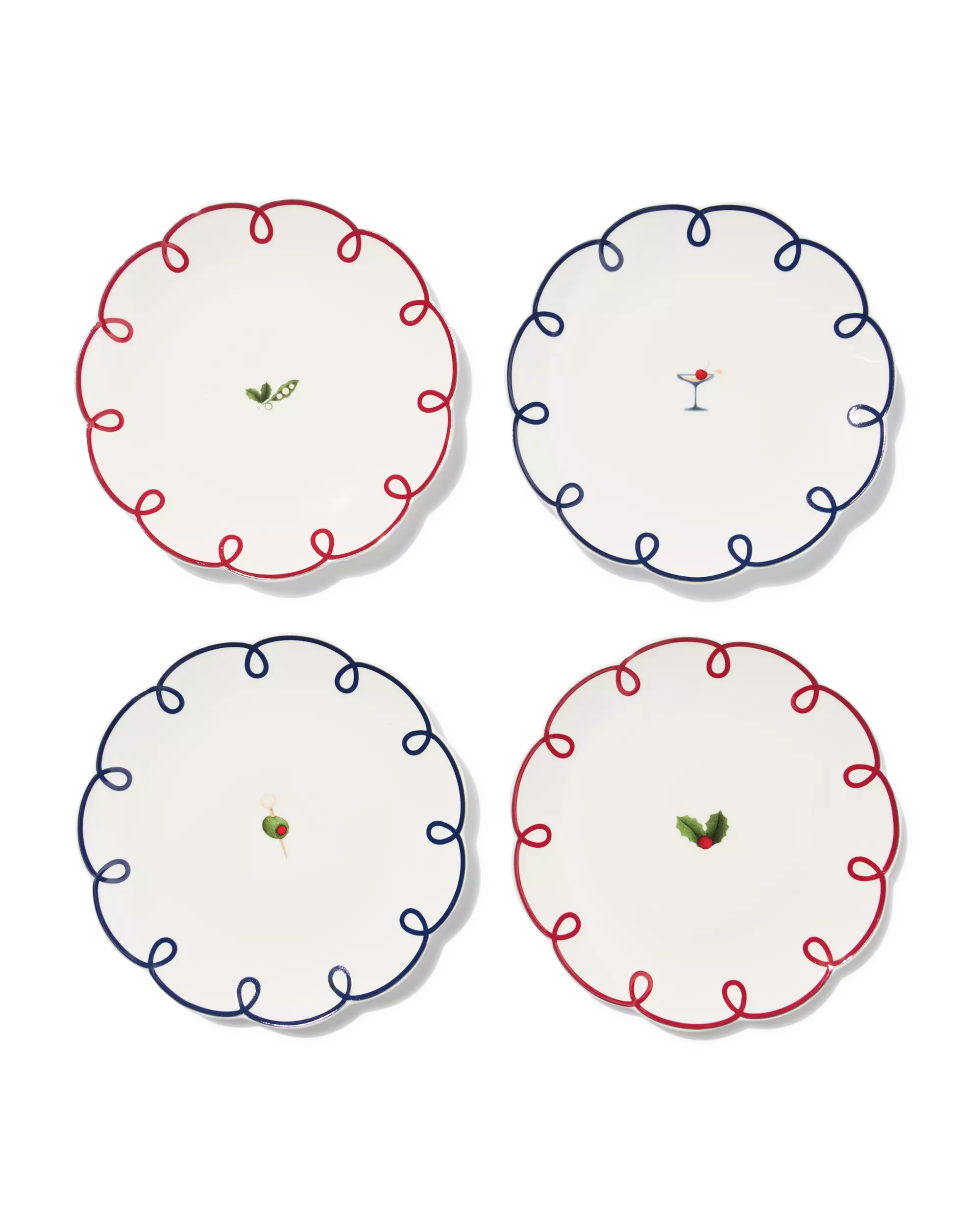assiettes à dessert ⌀20 cm céramique Noël - lot de 4