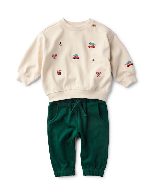 babykledingset kerst - 2 stuks ecru ecru - 33115580ECRU - HEMA