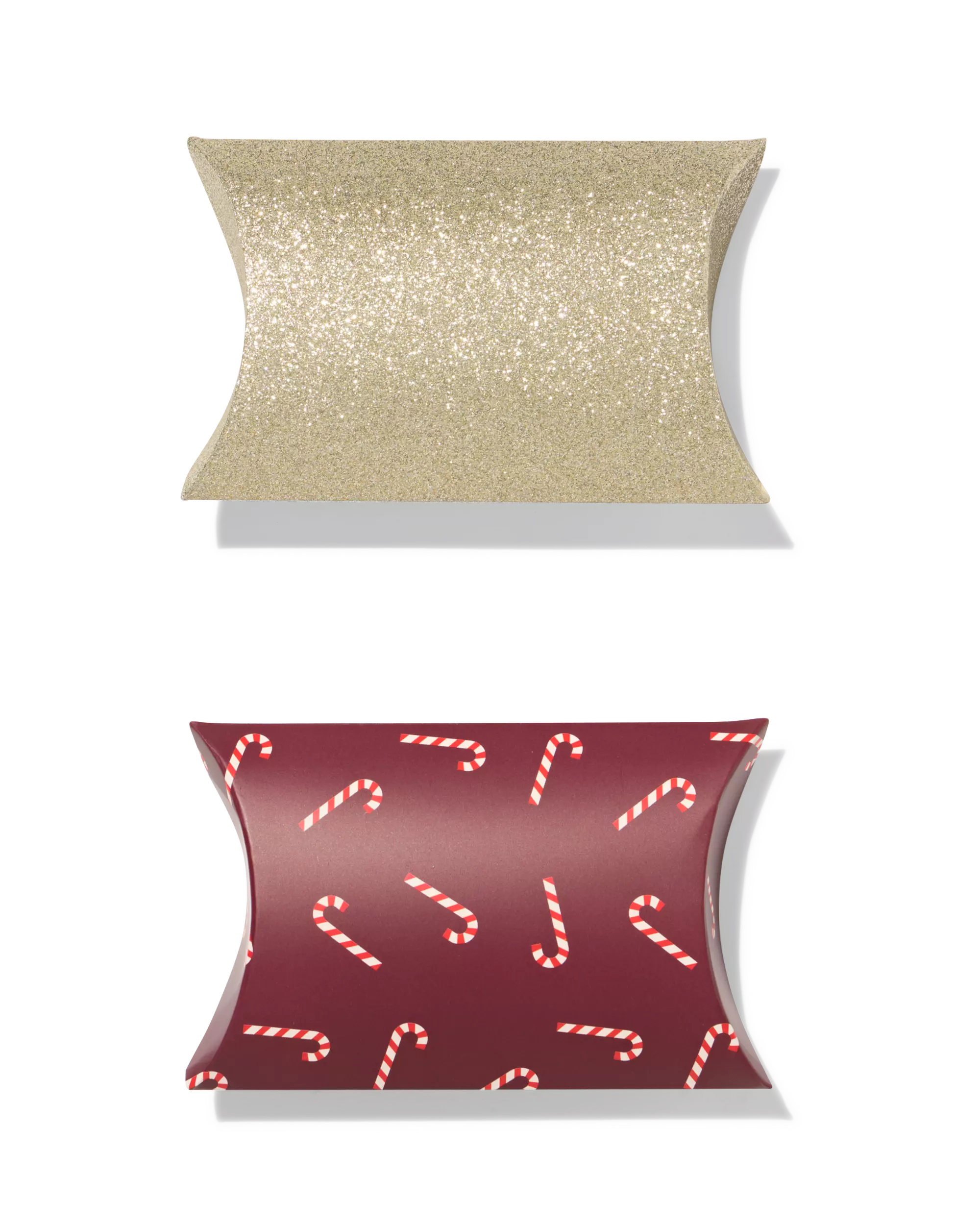 boîtes-cadeaux canne de Noël pailletée - 2 pièces