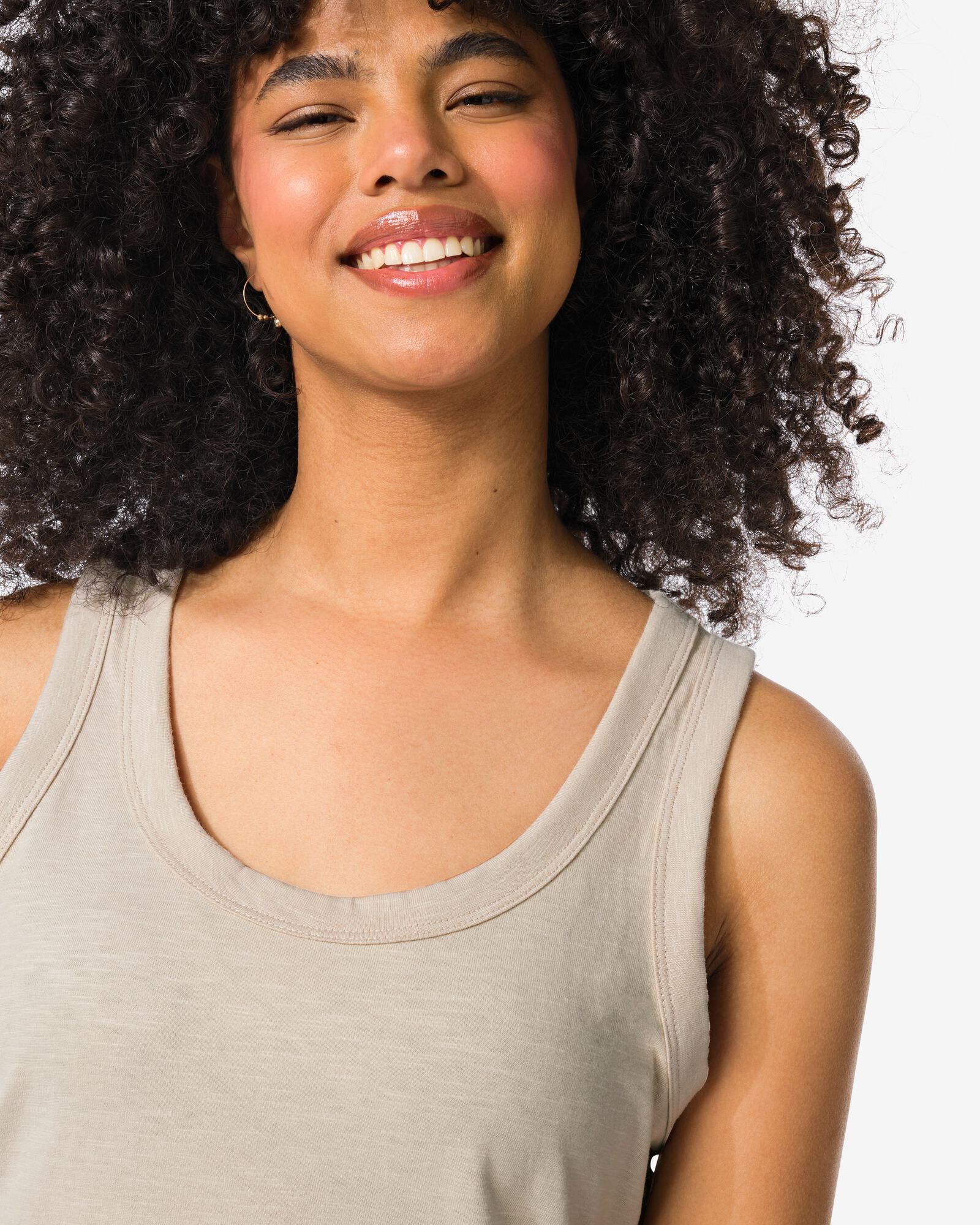 damessingletjurk Nadia zand zand - 36357570SAND - HEMA