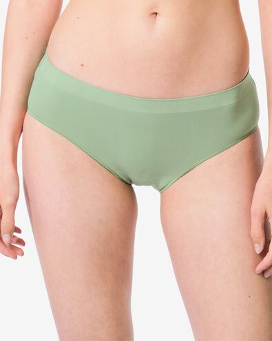 Damen-Hipster, nahtlos, aus Mikrofaser mit Spitze gr&uuml;n gr&uuml;n - 19603035GREEN - HEMA