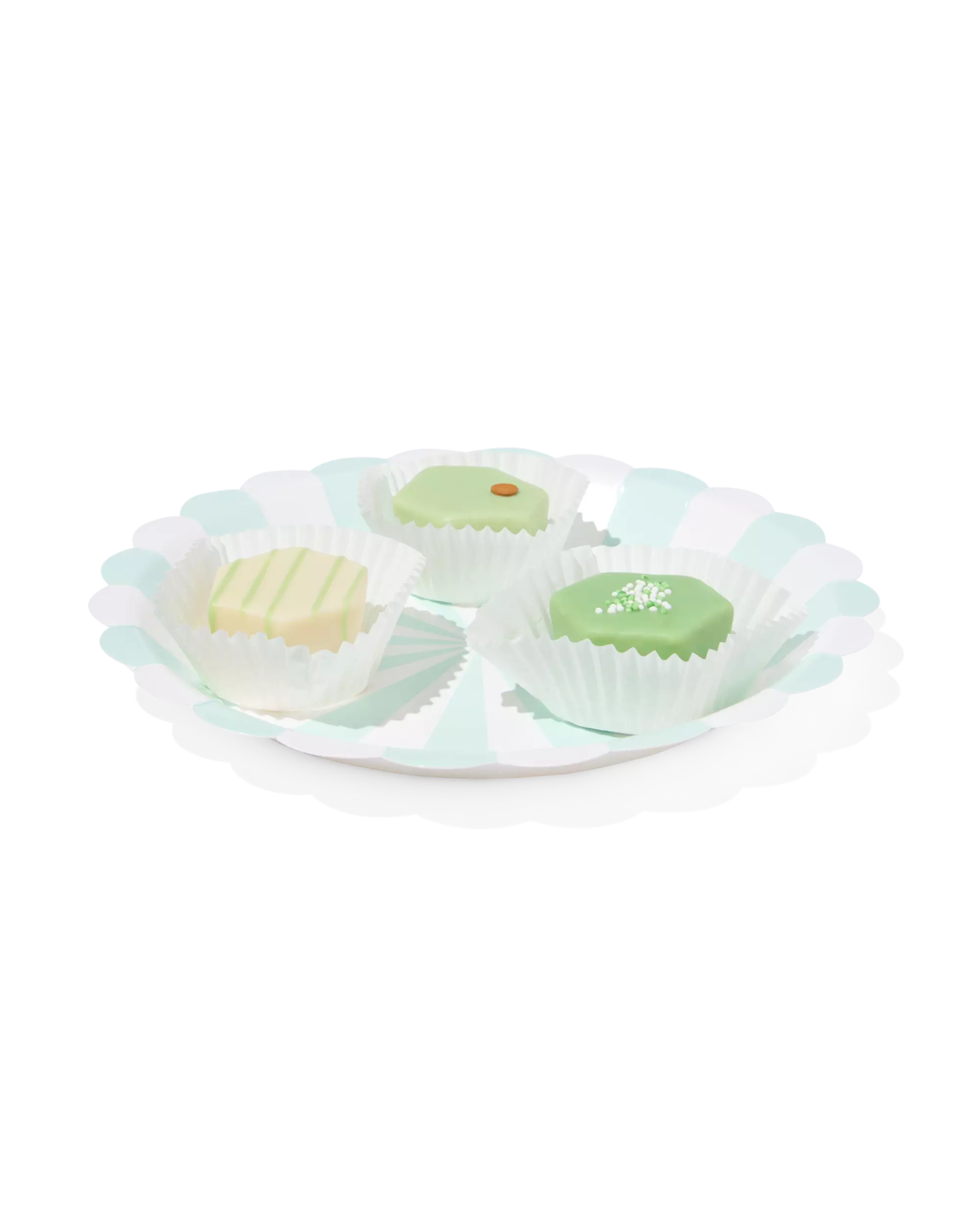 assiettes carton bleu clair rayées - 8 pièces