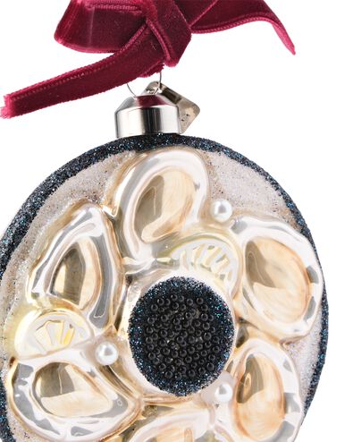kersthanger 8.2cm glas oesters - 25102088 - HEMA