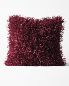 housse de coussin 50 x 50 cm duveteuse rouge bordeaux