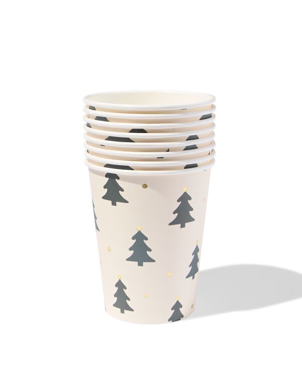 gobelets 9 cm papier sapins de No&euml;l - 8 pi&egrave;ces - 25600716 - HEMA