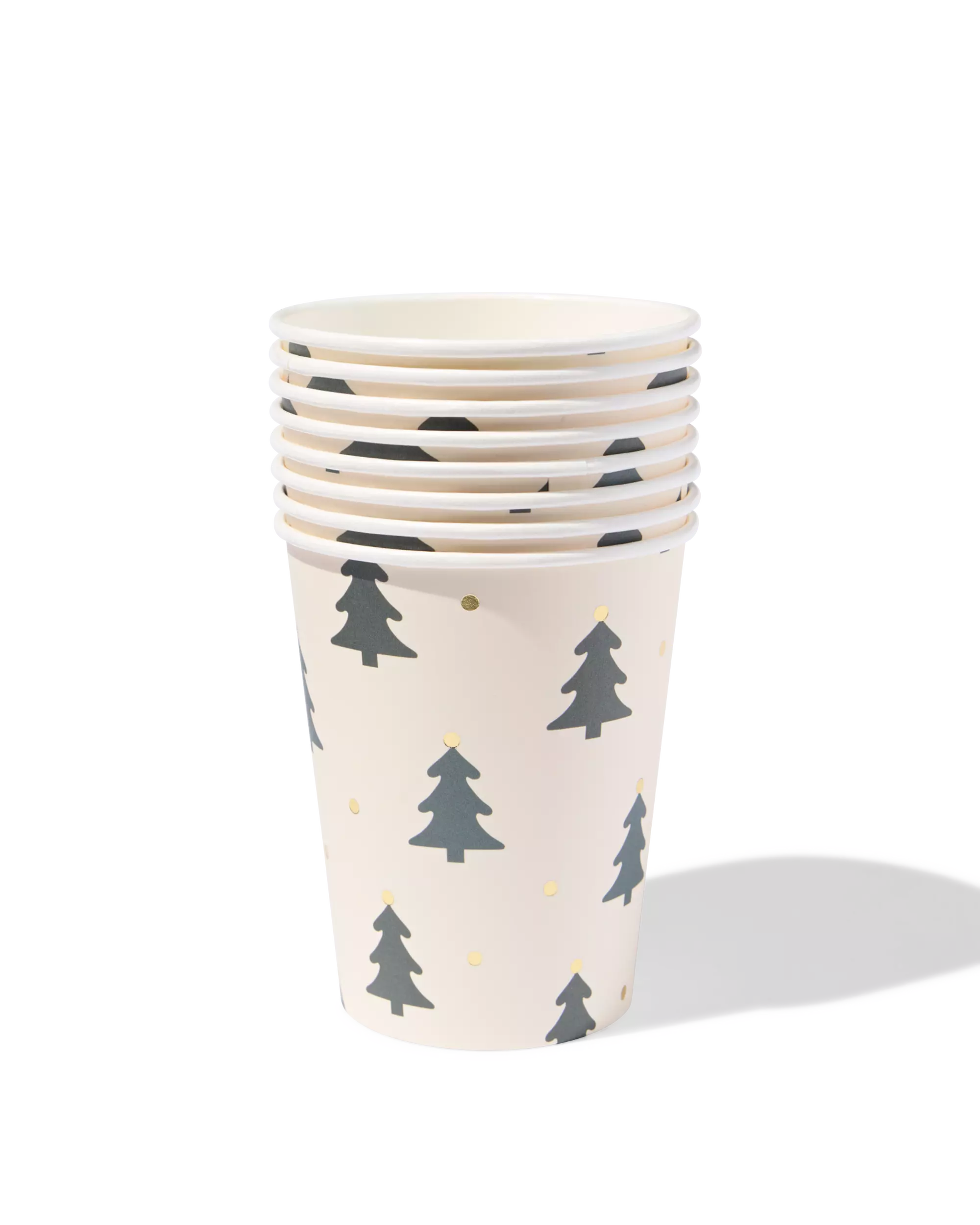 Becher, 9 cm, Pappe, Weihnachtsbäume – 8 Stück
