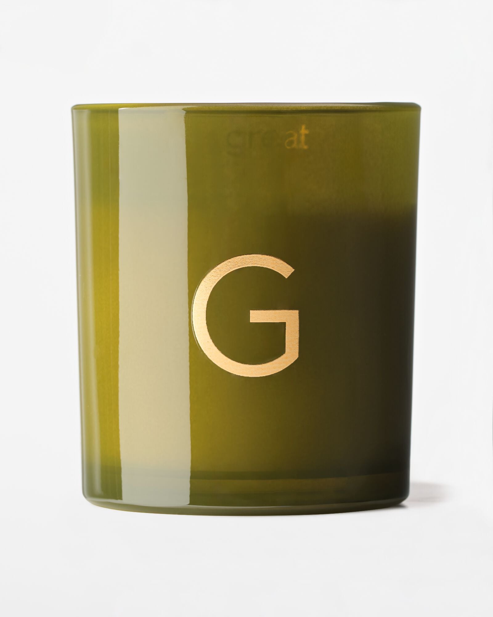 bougie en verre &Oslash;8x9cm lettre G G bougie en verre - 61102666 - HEMA