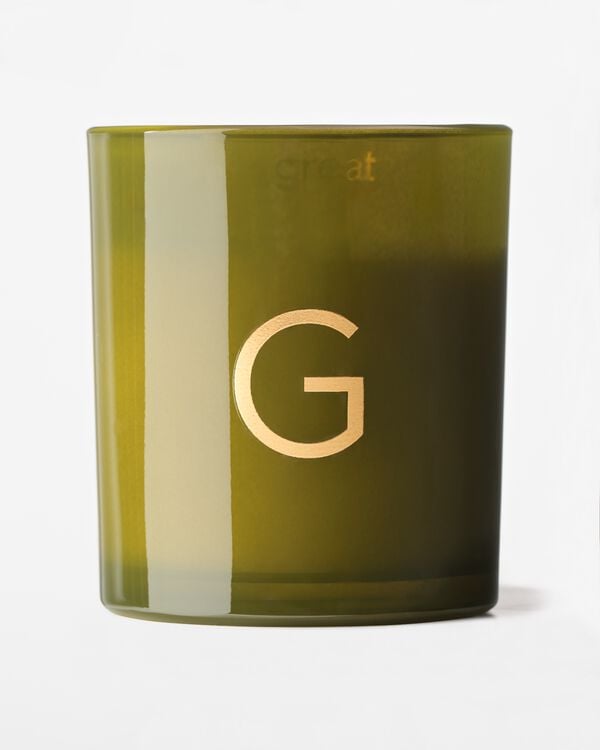 bougie en verre &Oslash;8x9cm lettre G G - 61102666G - HEMA