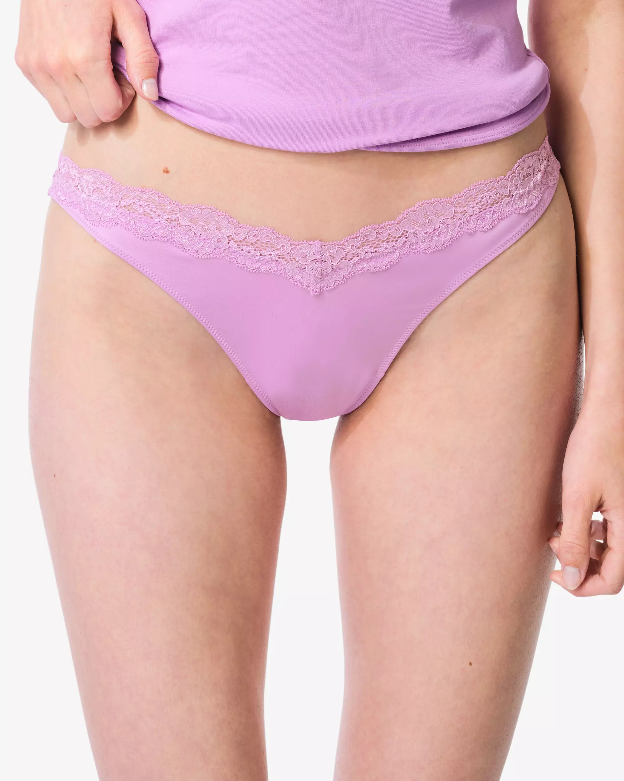 damesbrazilian hoge beenuitsnede micro met kant