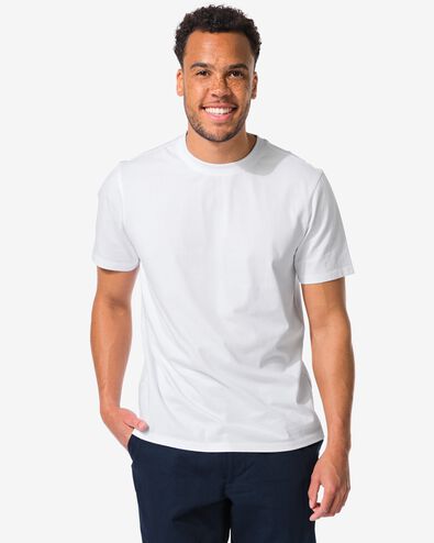 t-shirt homme coupe classique blanc blanc - 2190320WHITE - HEMA