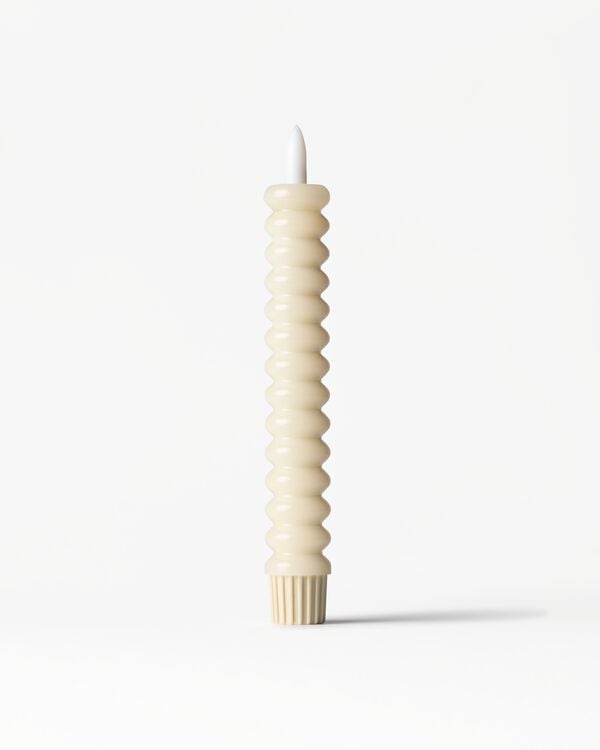 bougie LED de table ⌀2,5 x 18,4 cm nervur&eacute;e jaune clair - 13550239 - HEMA