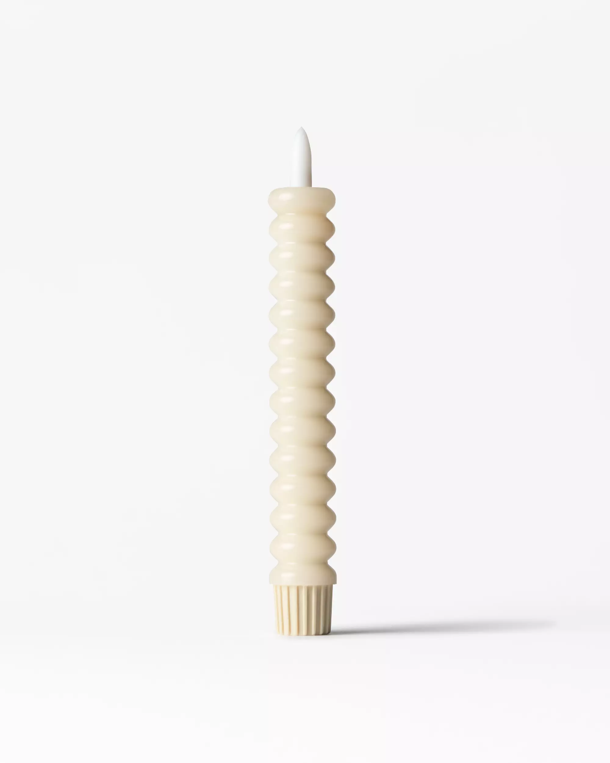 bougie LED de table ⌀2,5 x 18,4 cm nervurée jaune clair