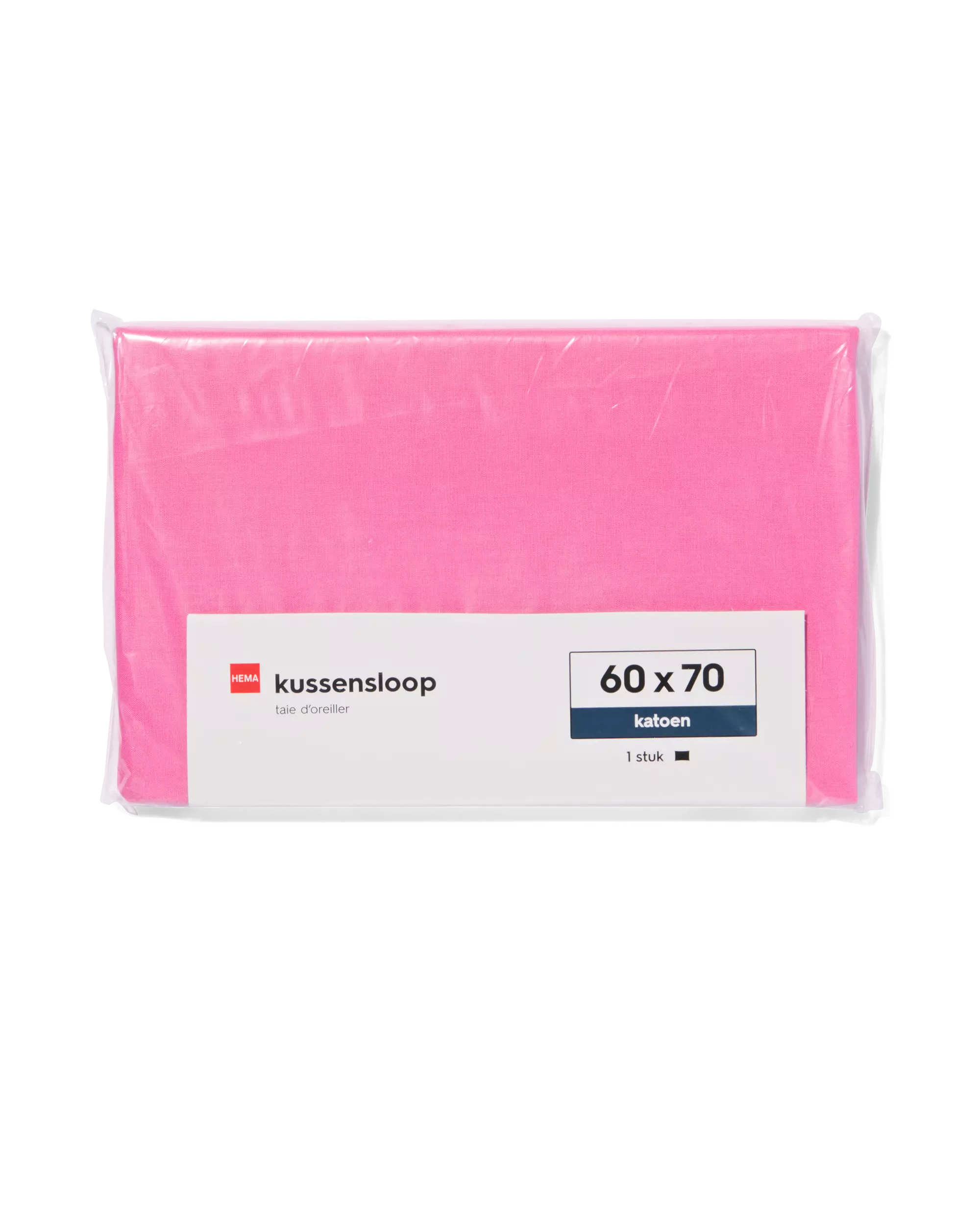 taie d'oreiller 60x70cm coton doux rose vif