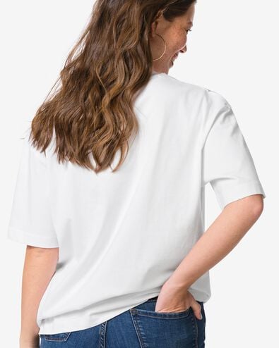 t-shirt femme Do relaxed fit blanc blanc - 36304320WHITE - HEMA