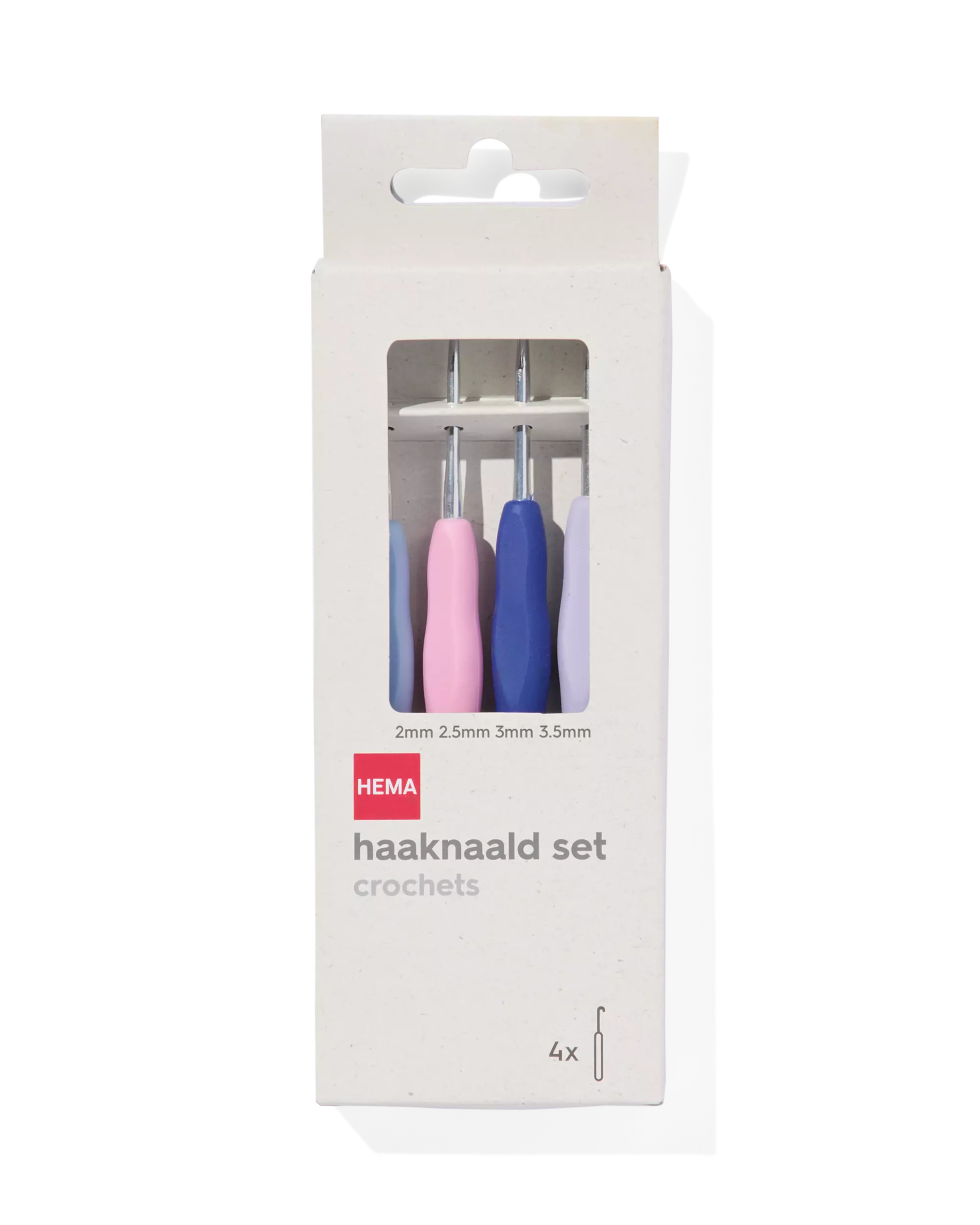 4er-Pack Häkelnadeln, 2 + 2.5 + 3 + 3.5