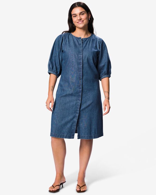 damesjurk Suzy regular fit donkerblauw donkerblauw - 36213220DARKBLUE - HEMA