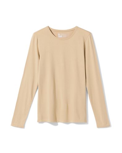 t-shirt femme jersey thermique beige beige - 36307490BEIGE - HEMA