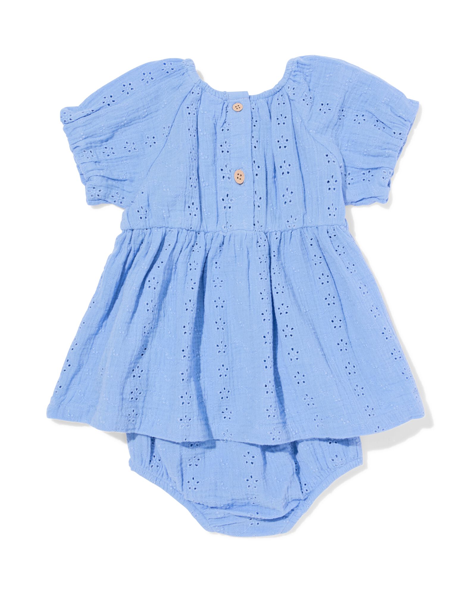 babykledingset broderie blauw - 33003180BLUE - HEMA