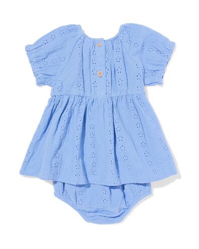 babykledingset broderie blauw - 33003180BLUE - HEMA