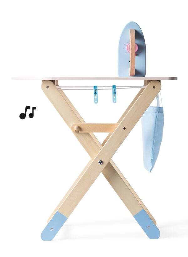 kinderstrijkplank met strijkijzer 48x50cm hout - 15100419 - HEMA