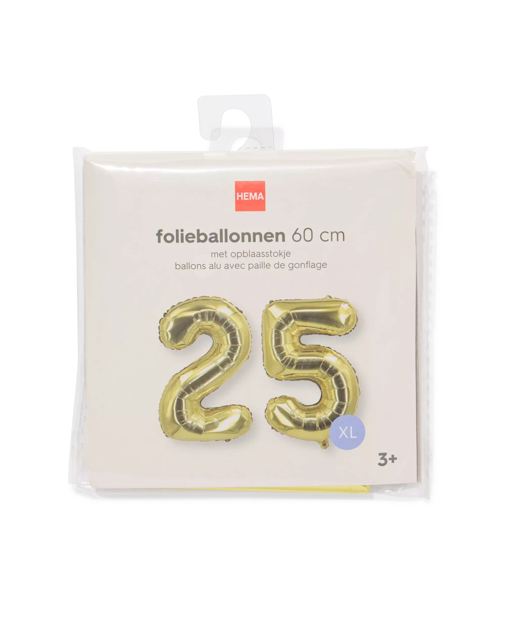 ballon aluminium numéro 25 60cm doré