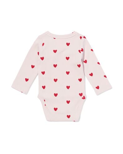 baby meegroei body rib hartjes lila lila - 33459520LILAC - HEMA