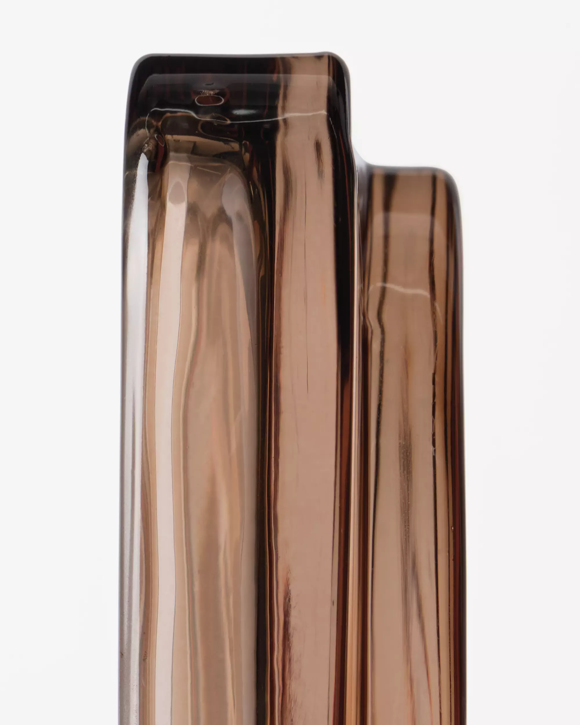 kaarsplateau 24x12x3cm Kub glas gehamerd transparant