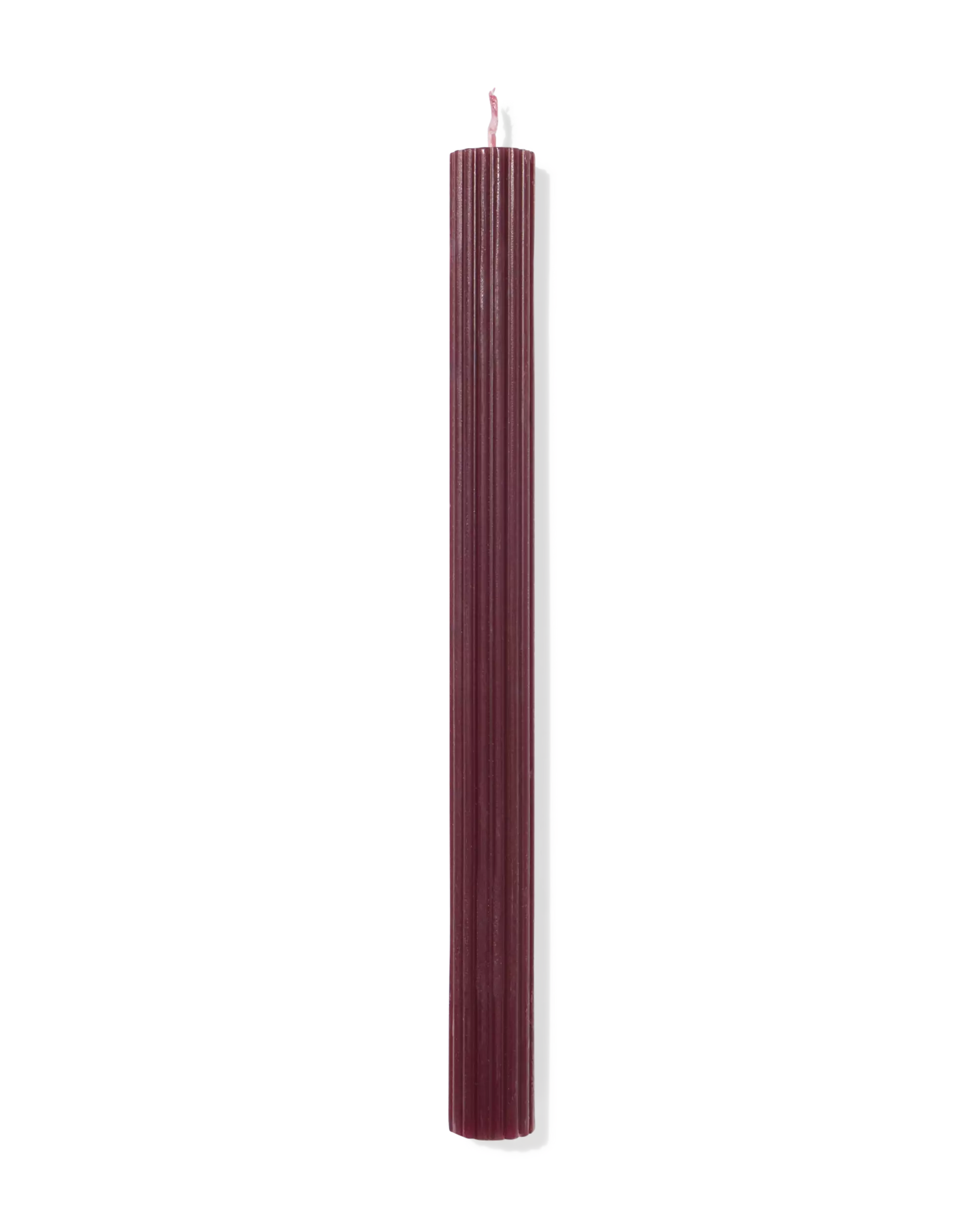 bougie longue Ø2,2x24cm relief aubergine