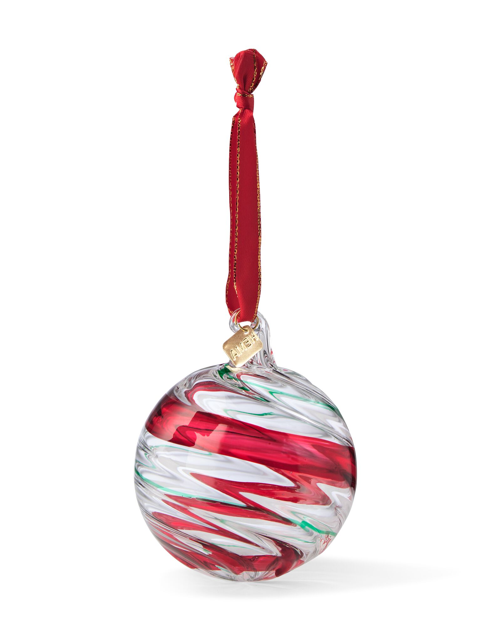boule de No&euml;l ⌀7,5 cm verre tourbillon - 25102034 - HEMA