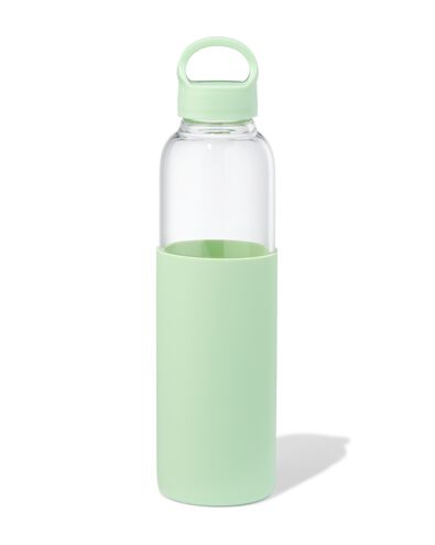 Wasserflasche, 500 ml, Glas, mit Silikonh&uuml;lle, gr&uuml;n - 80690050 - HEMA