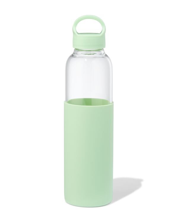 Wasserflasche, 500 ml, Glas, mit Silikonh&uuml;lle, gr&uuml;n - 80690050 - HEMA
