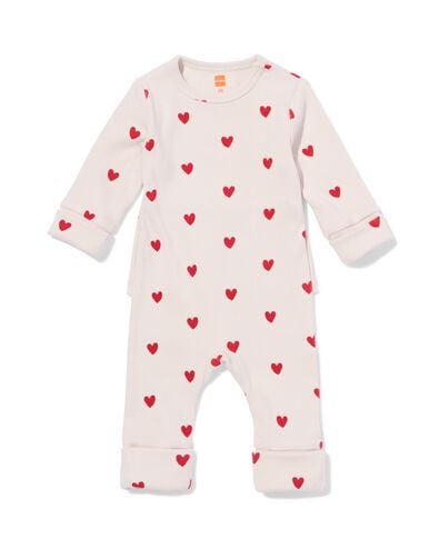 barboteuse b&eacute;b&eacute; c&ocirc;tel&eacute;e petits c&oelig;urs lilas lilas - 33458120LILAC - HEMA
