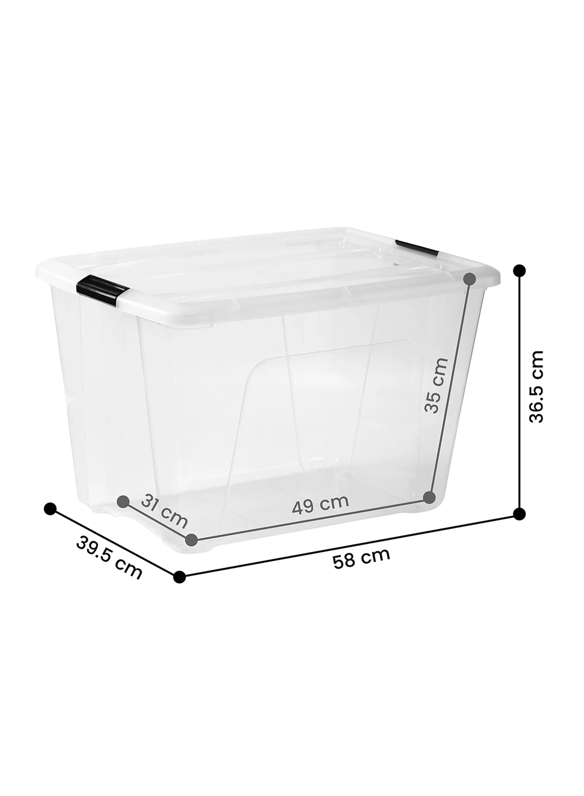 opbergbox 60L Tokyo transparant 58x39.5x36.5 recycled