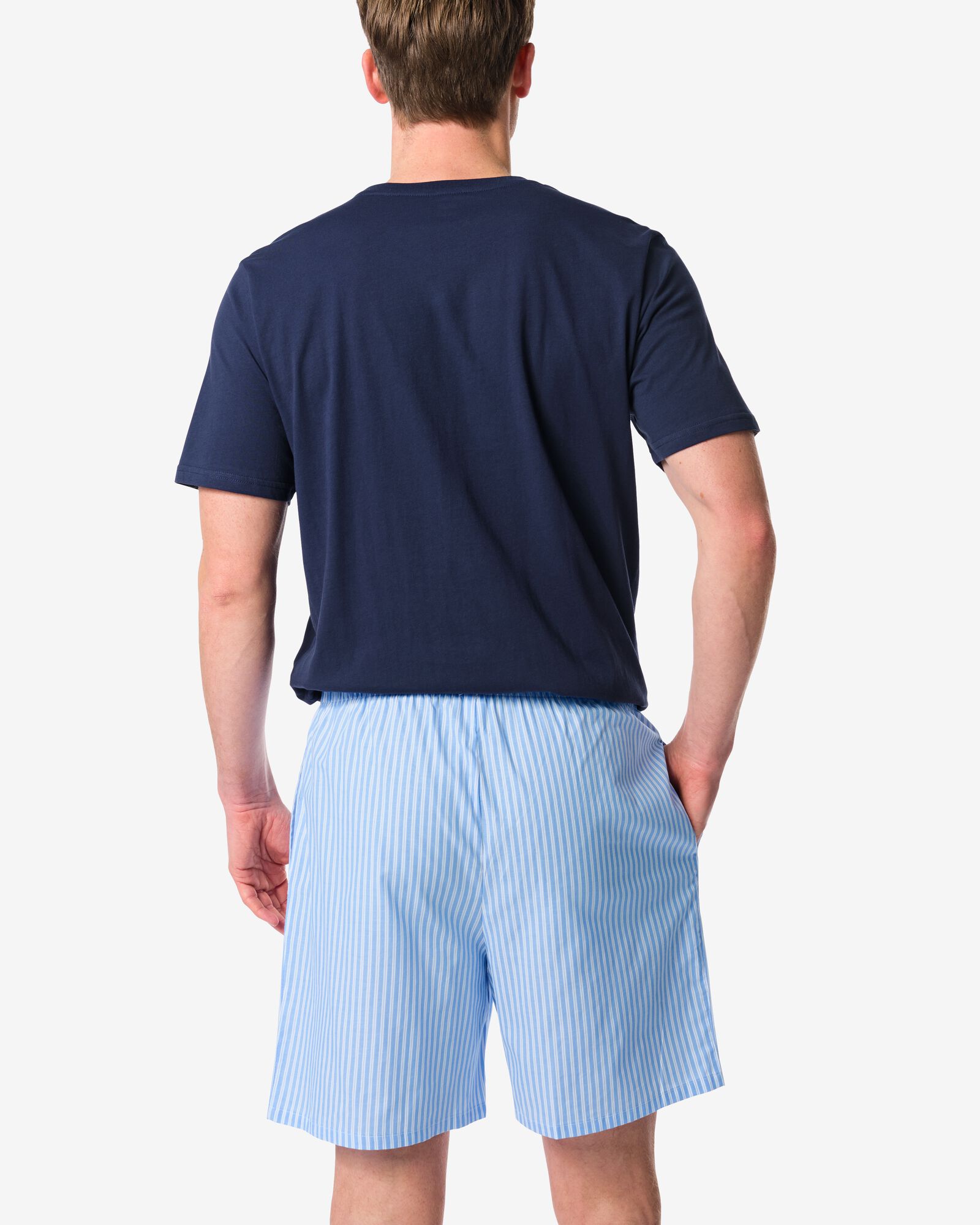 pyjashort homme Philip jersey rayures bleu clair - 23686230LIGHTBLUE - HEMA