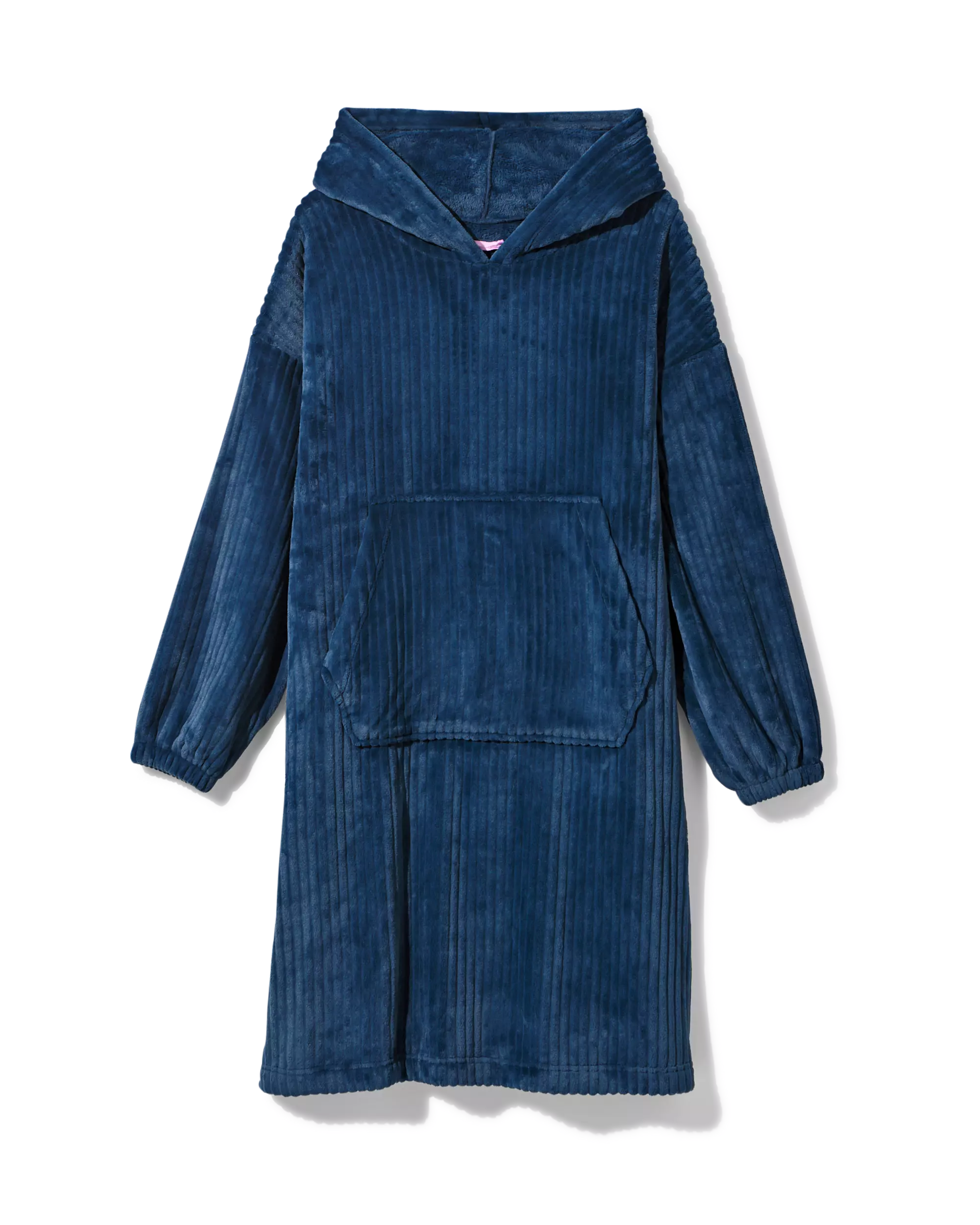 sweat à capuche snuggle hoodie polaire côtelé bleu