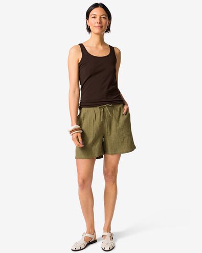 short femme coupe d&eacute;contract&eacute;e mousseline vert - 36304210GREEN - HEMA