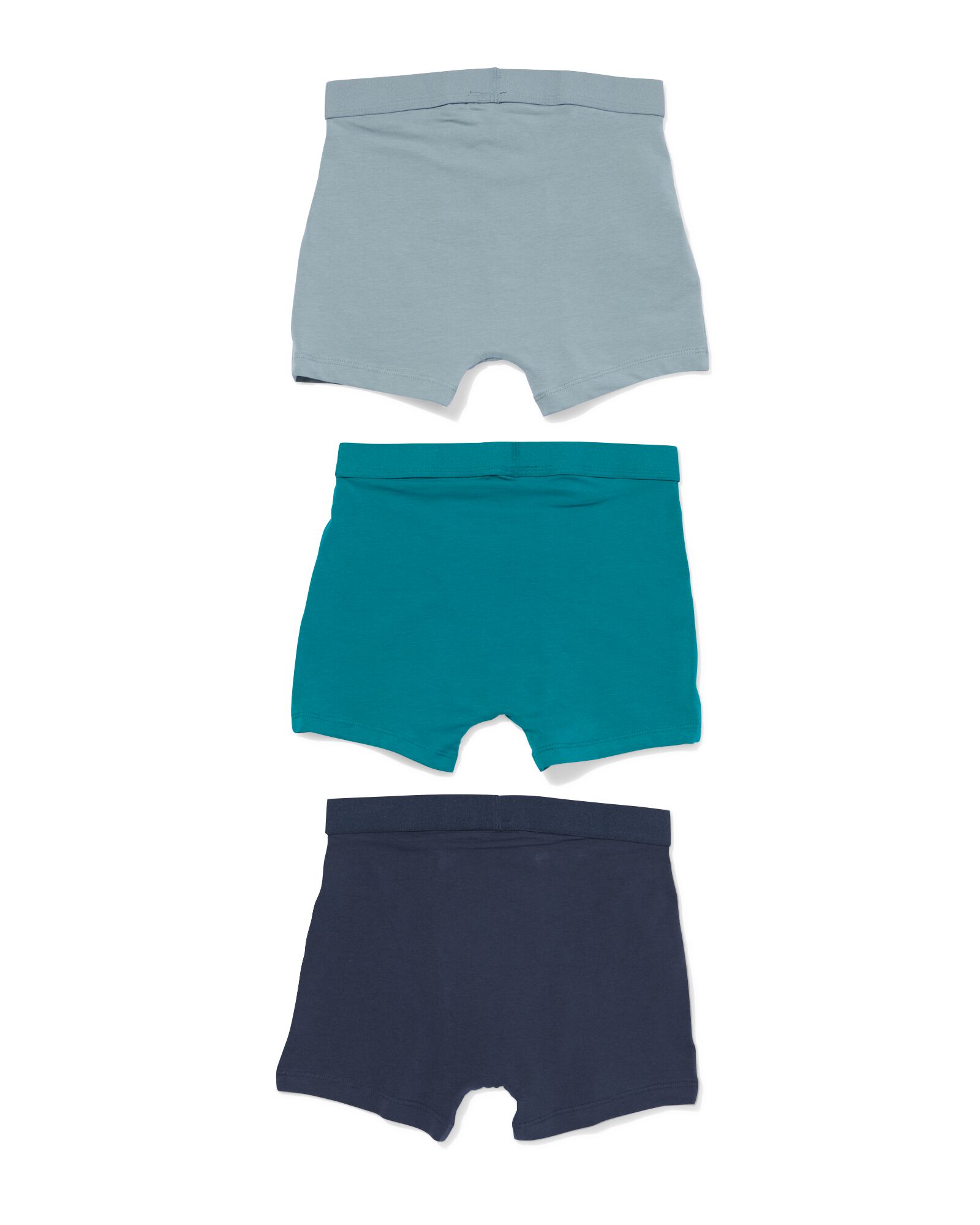 kinderboxers katoen - 3 stuks blauw blauw - 19204660BLUE - HEMA