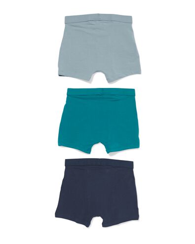 kinderboxers katoen - 3 stuks blauw blauw - 19204660BLUE - HEMA