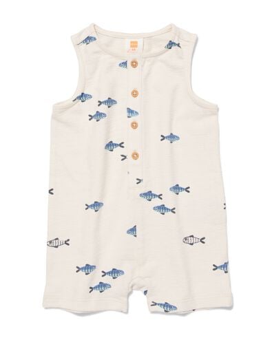 Baby-Jumpsuit, Jersey, Fische eierschalenfarben eierschalenfarben - 33100580OFFWHITE - HEMA