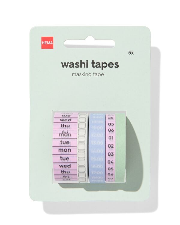 Washi Tapes Planer &ndash; 5 St&uuml;ck - 14170188 - HEMA