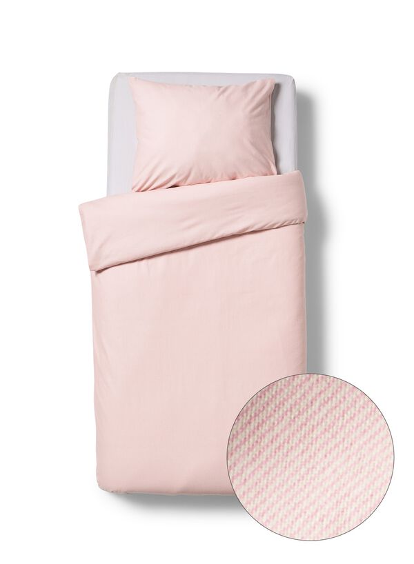 dekbedovertrek 140x200/220cm flanel lijnen roze - 5720439 - HEMA