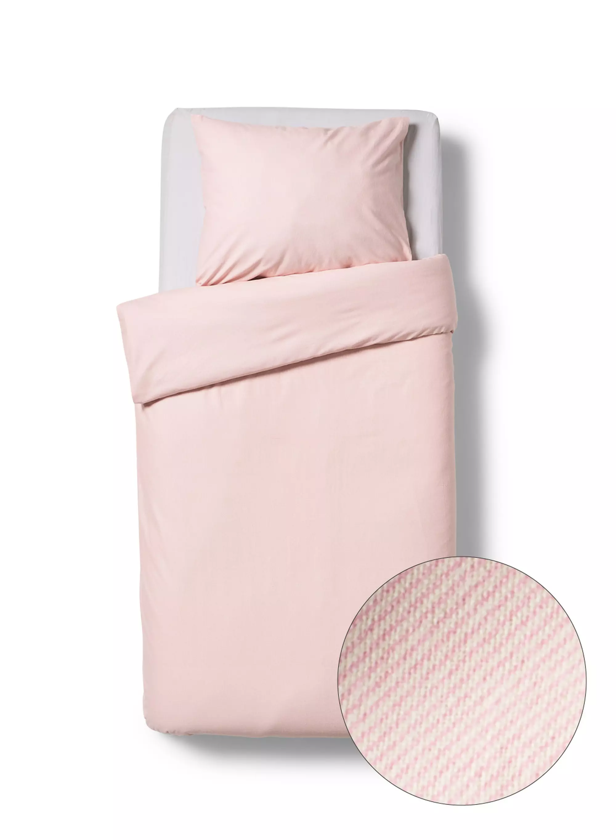 housse de couette 140x200/220 cm satin lignes rose