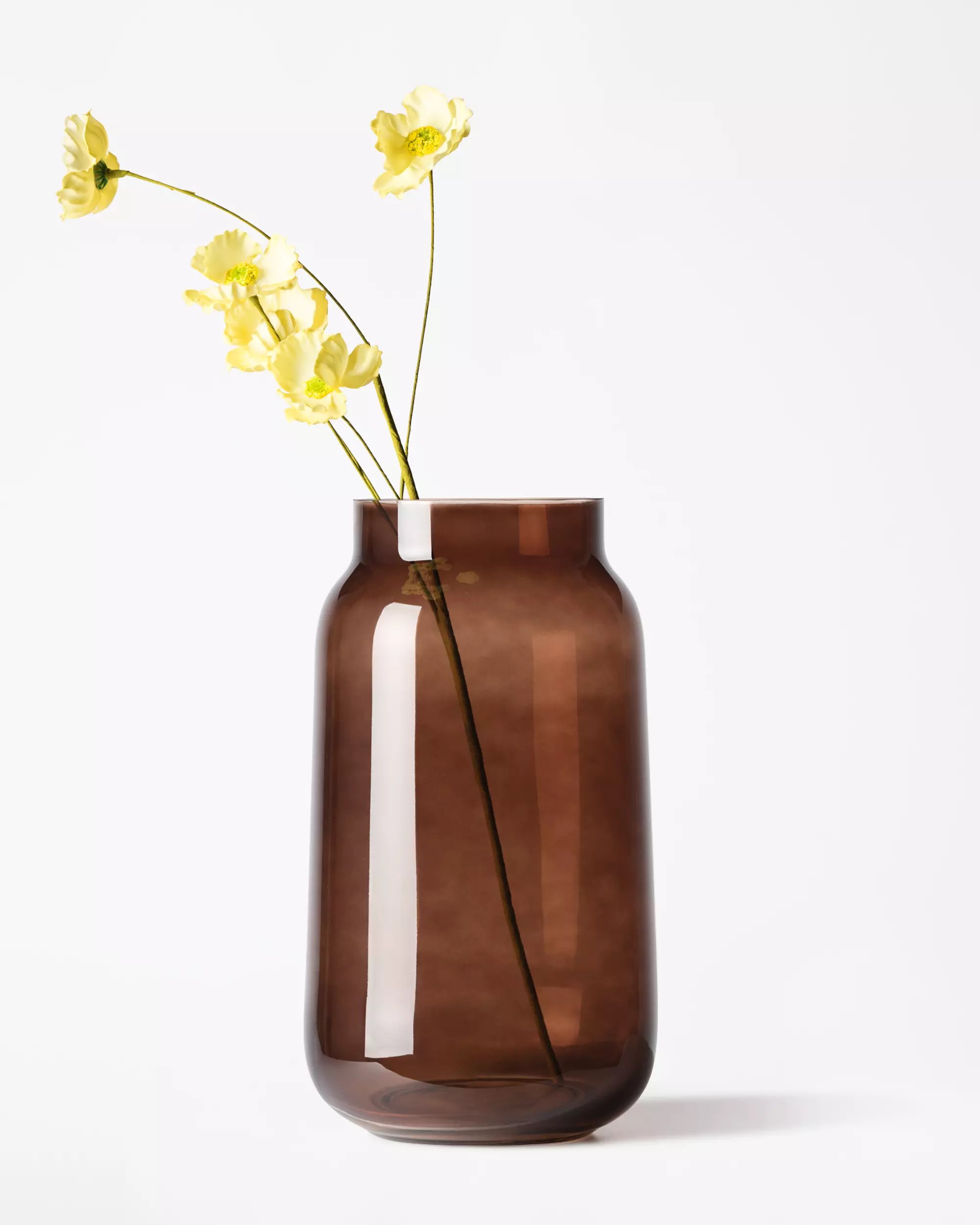 Vase ⌀ 15 x 30 cm, Binkie, Glas, Braun