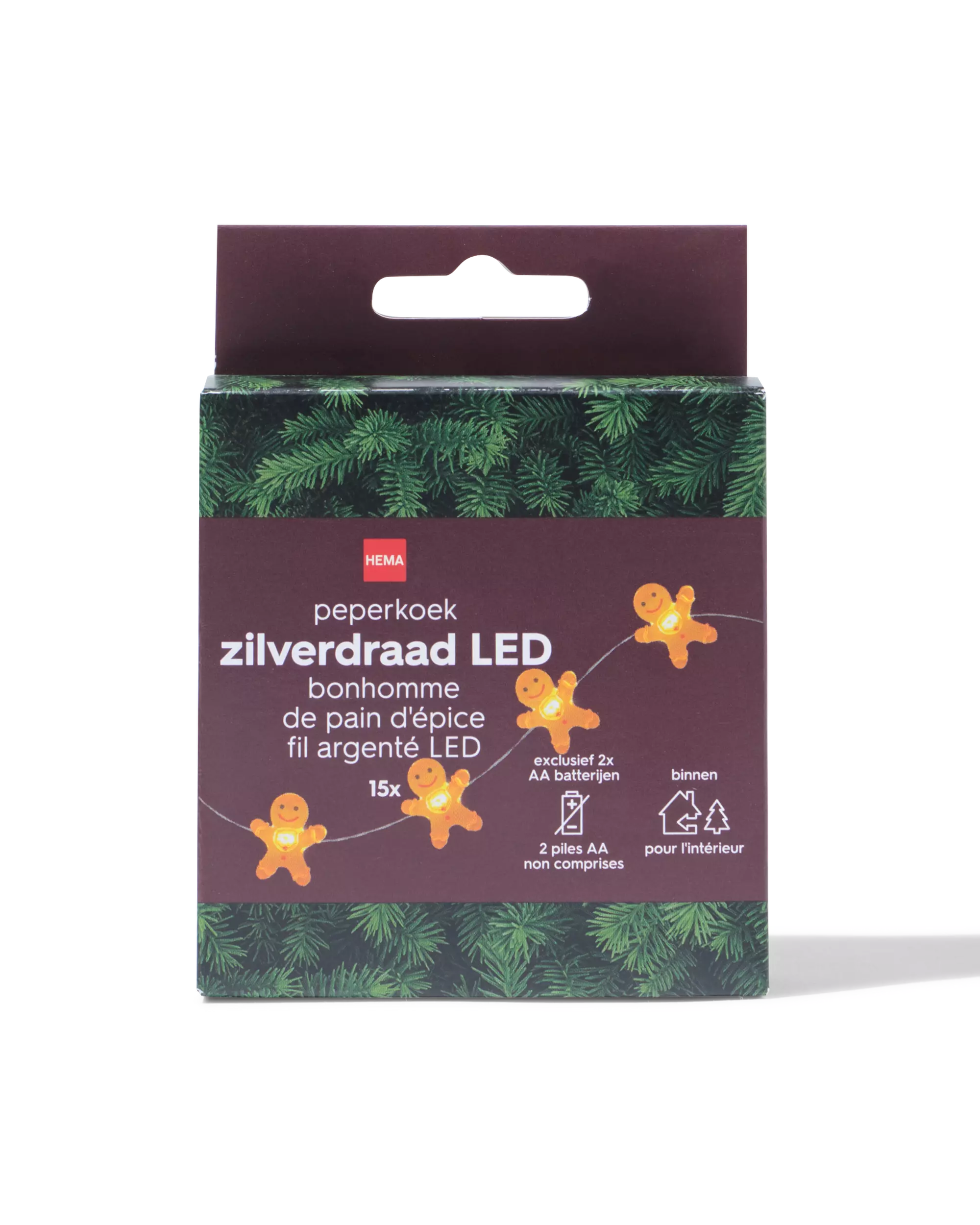 guirlande lumineuse 1,8 m avec 15 lampes led pain d'épice pour l'intérieur