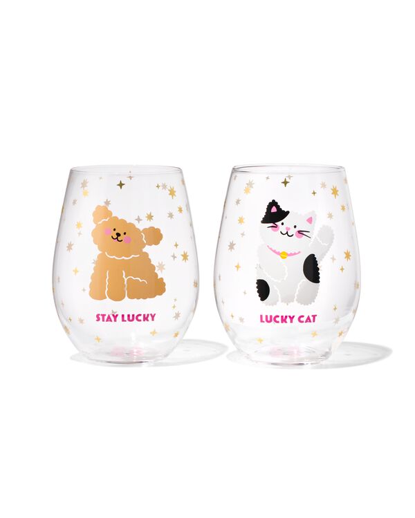 verre &agrave; eau 550 ml chats - 61100065 - HEMA