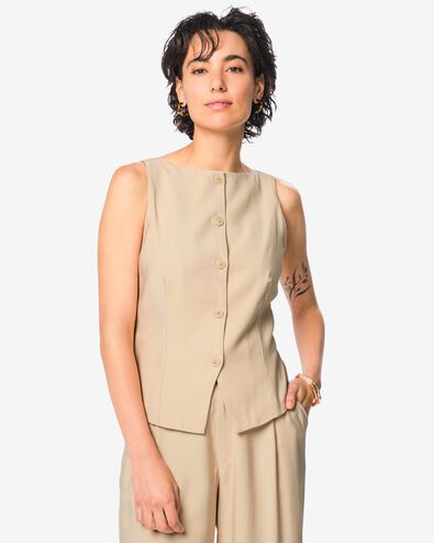 damesgilet Sarie beige beige - 36212380BEIGE - HEMA