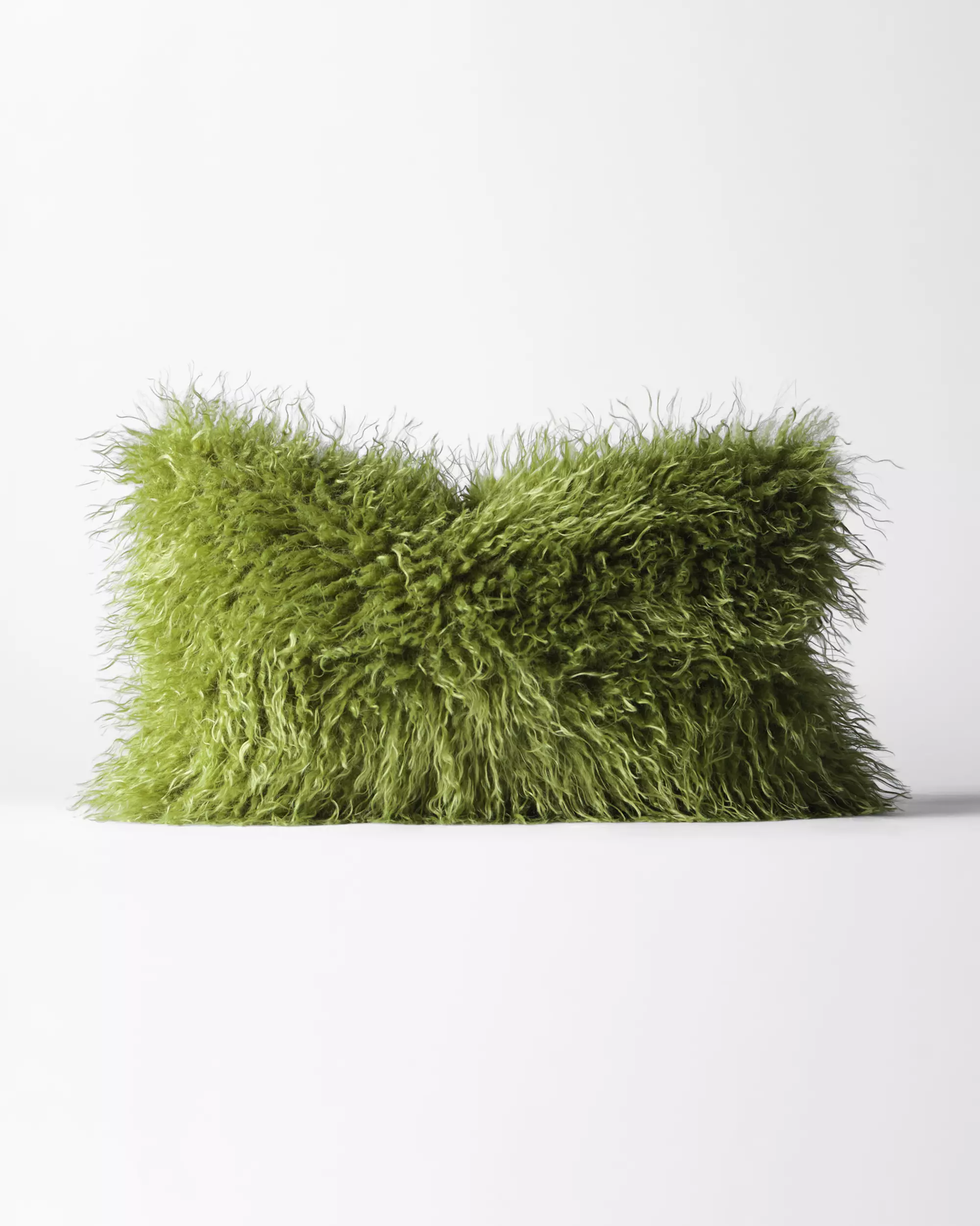 housse de coussin 50 x 30 cm duveteuse verte
