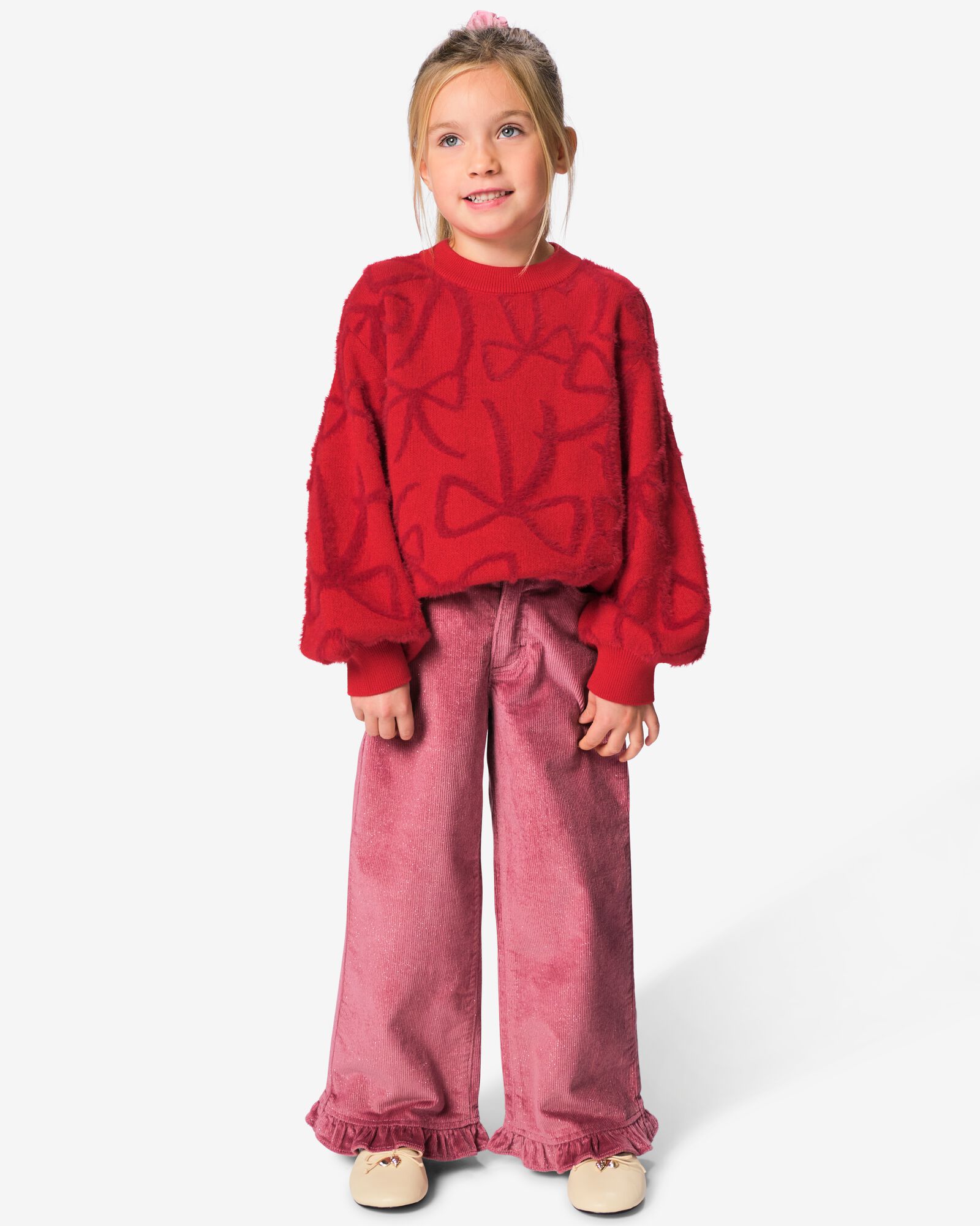 kinderbroek wide fit corduroy oudroze oudroze - 30895117OLDPINK - HEMA