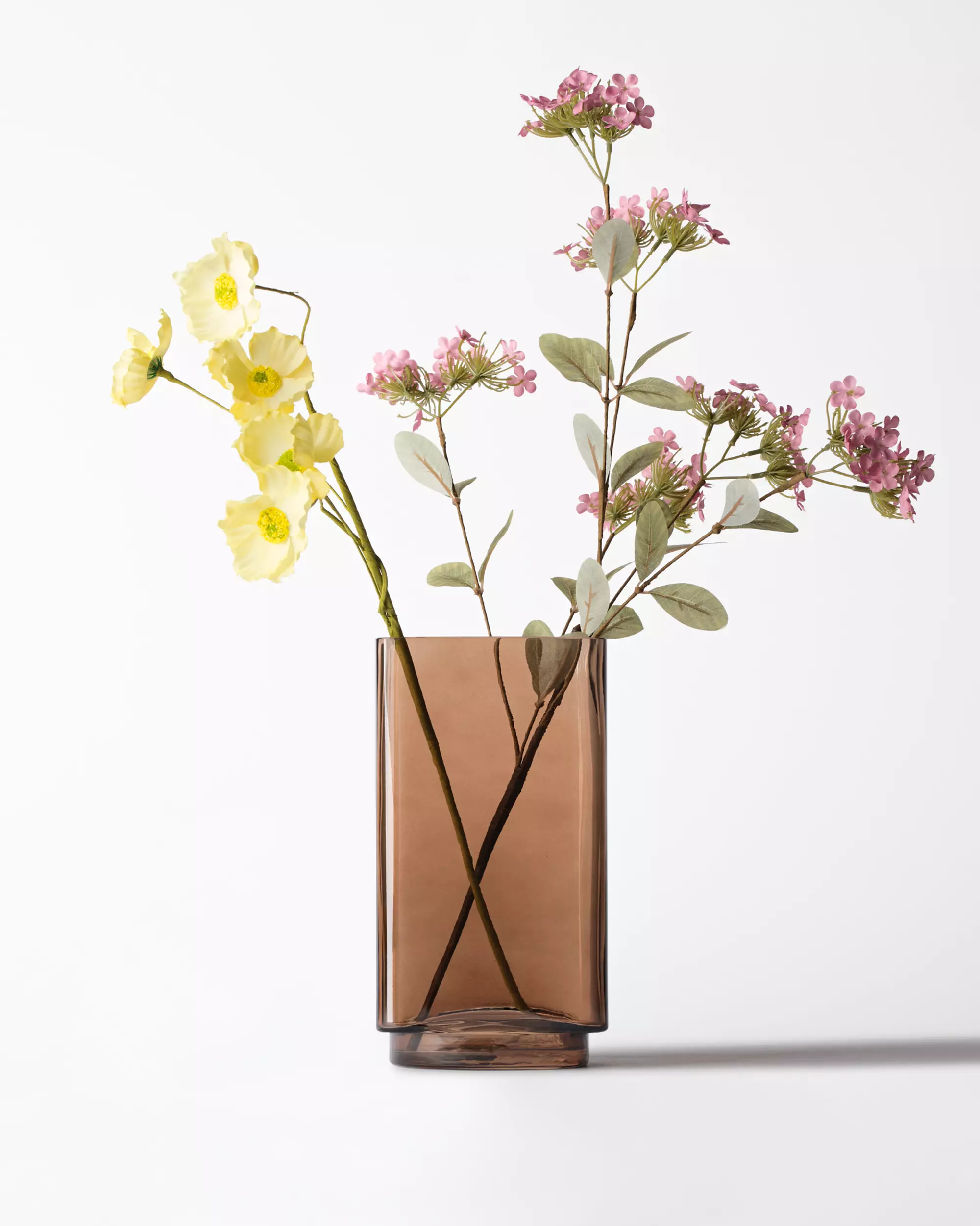 vase ⌀12 x 22 cm Kub verre brun