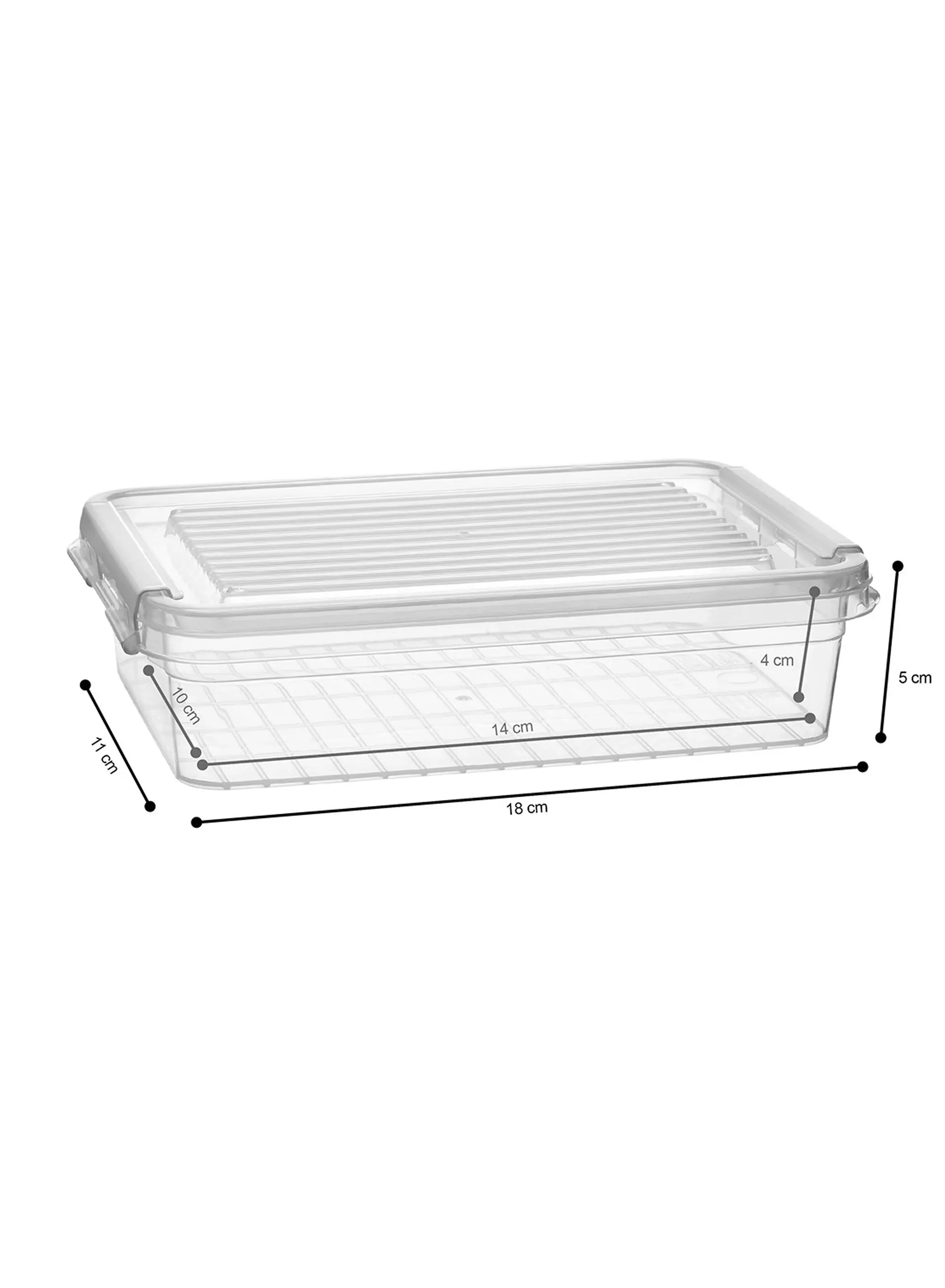 boîte de rangement avec couvercle 0.5L Dublin transparent 18x11x5